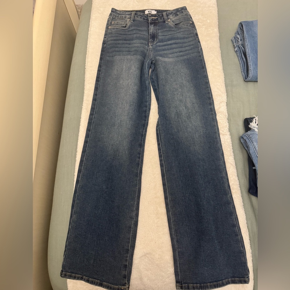 Refuge Dark Blue Wide Leg Jeans